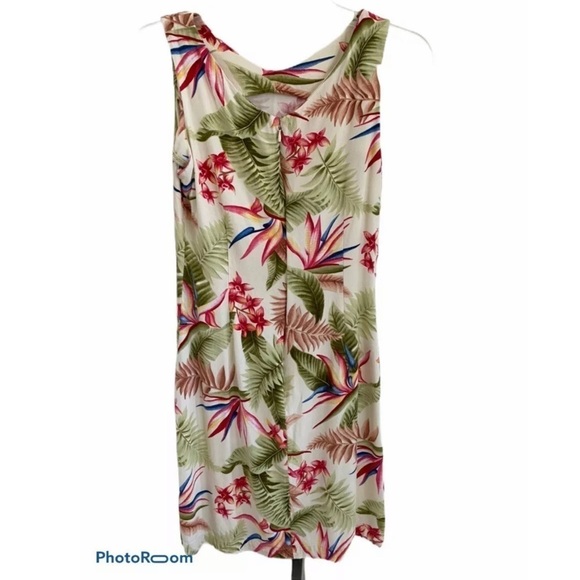 La Cabana Hawaiian Floral Sleeveless Midi Dress M - Picture 6 of 7